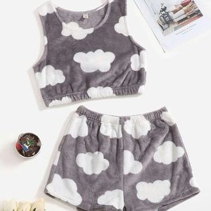 Cloud print super soft and cozy Shein pj set